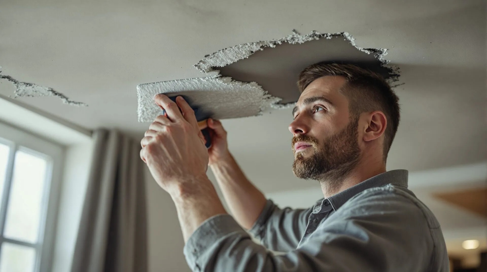 Reboucher trou plafond béton : la technique accessible pour une réparation durable