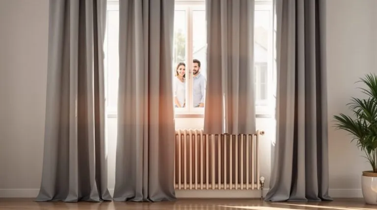 rideaux devant radiateur