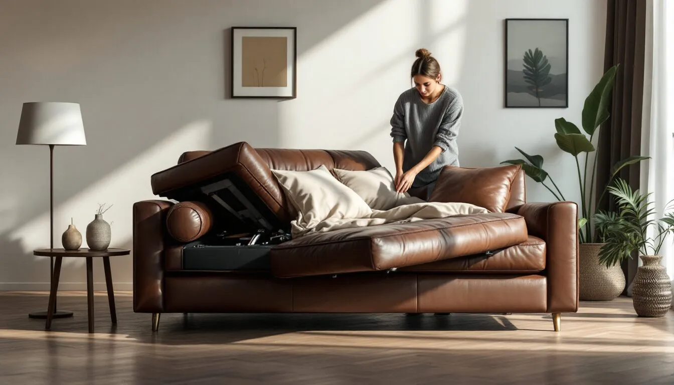 canapé convertible cuir