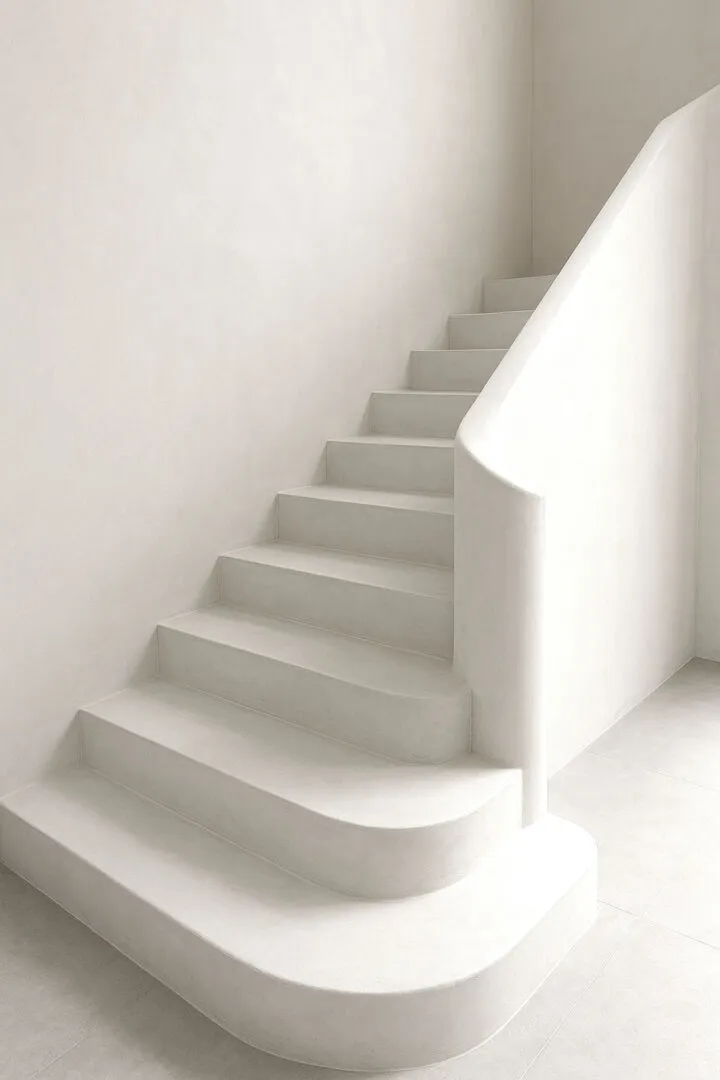 Le béton ciré pour escalier : alliance de design, de durabilité et de simplicité grâce aux kits prêts à l’emploi