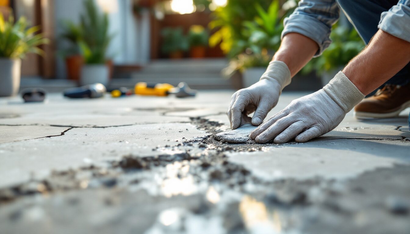 fissure beton terrasse