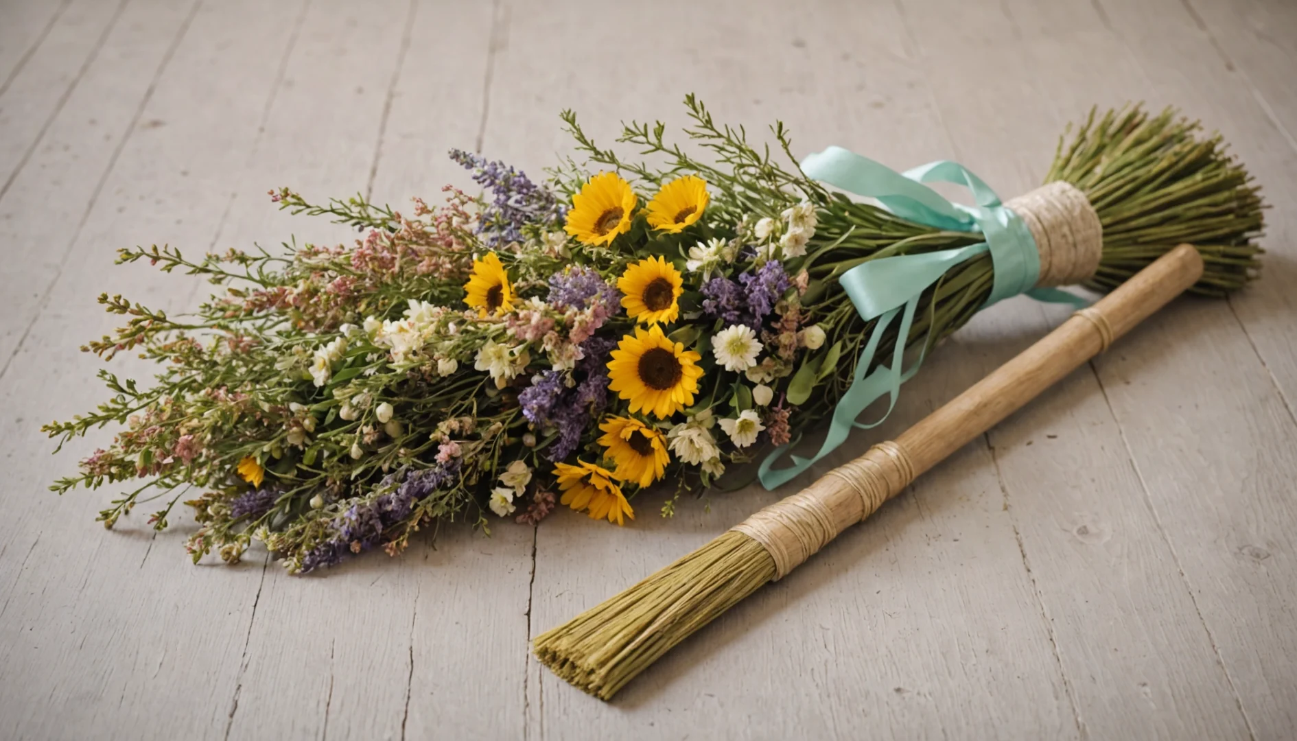balai décoré pour la fête du bouquet
