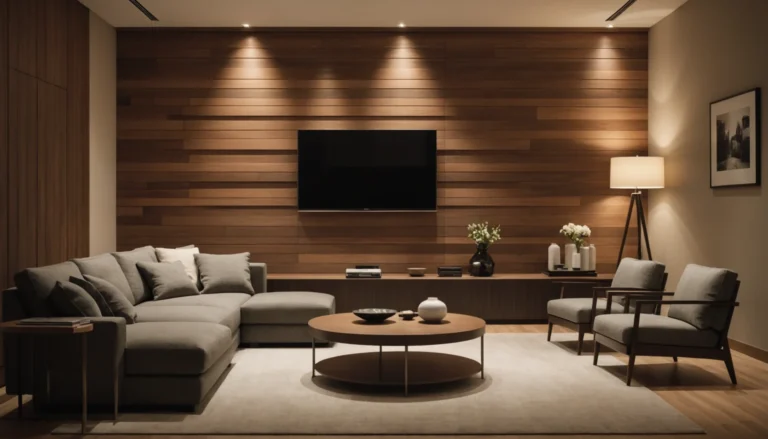 mur décoré en bois