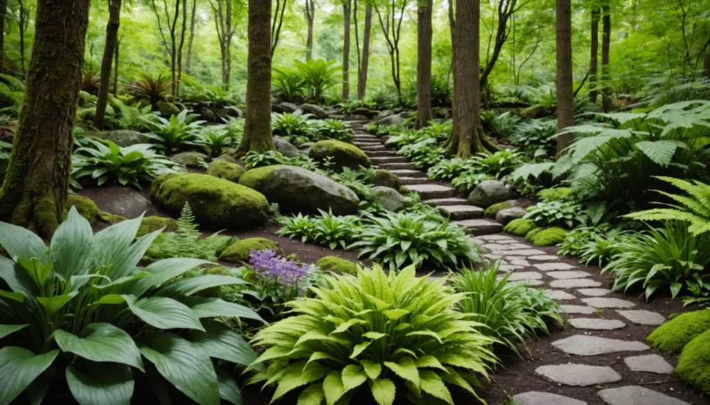 plantes pour jardin de rocaille ombragé