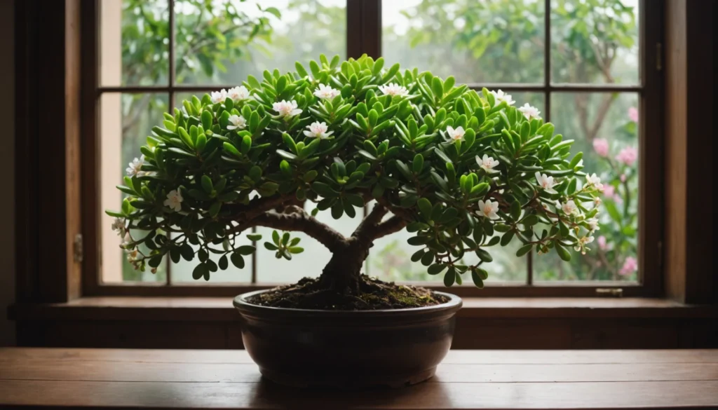 arbre de jade fleuri