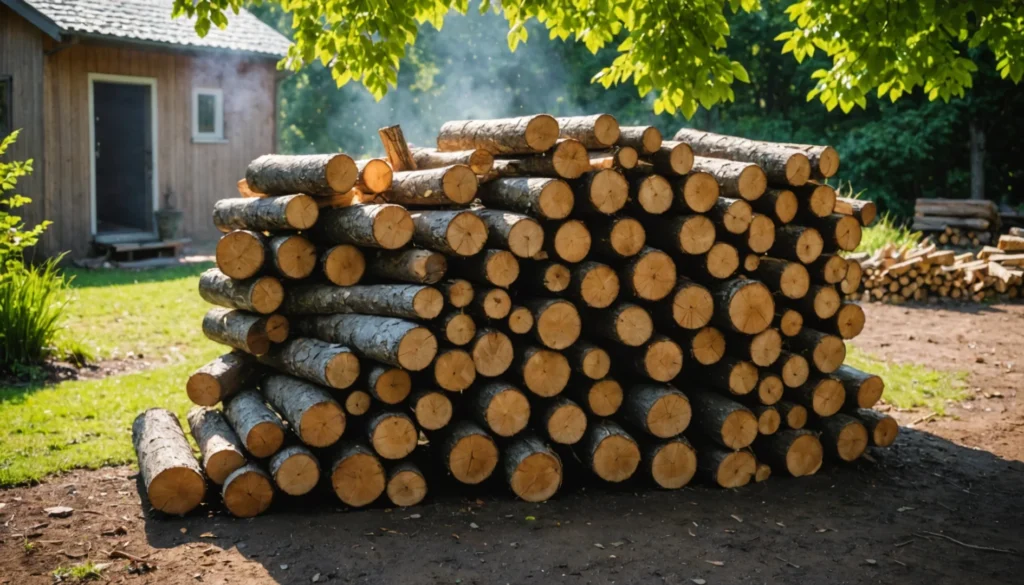 merule sur bois de chauffage