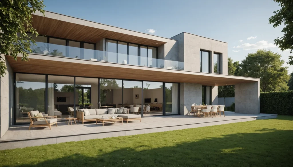 veranda avec mur plein