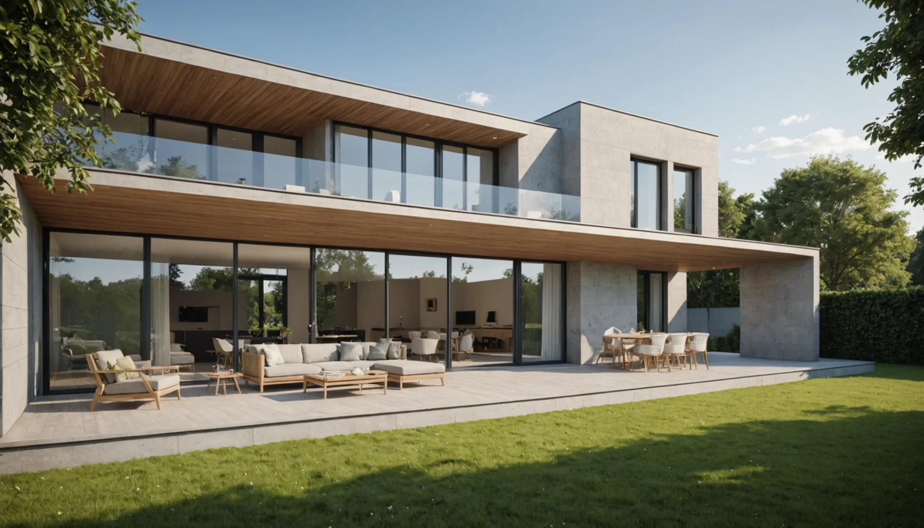 veranda avec mur plein