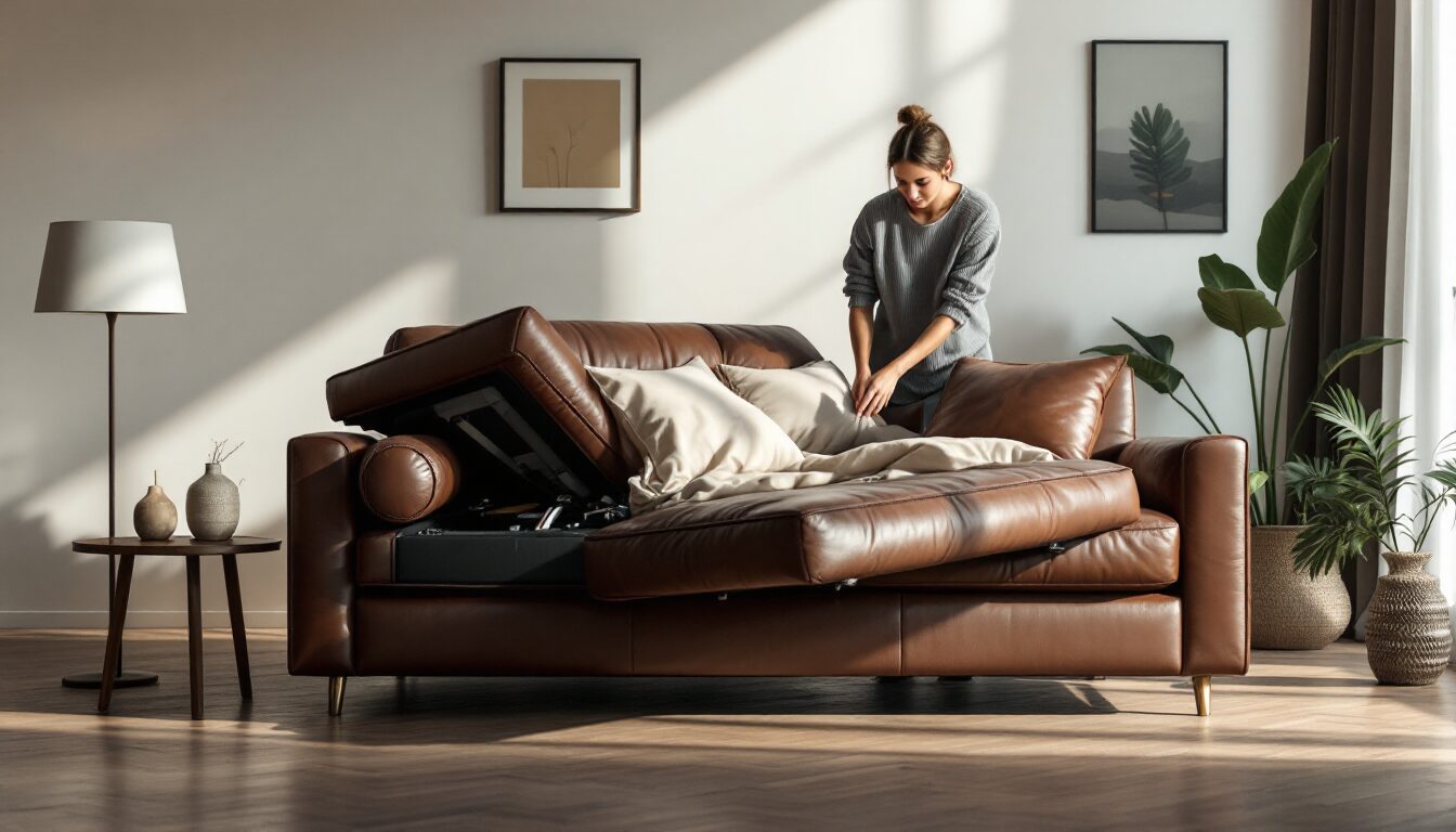 canapé convertible cuir