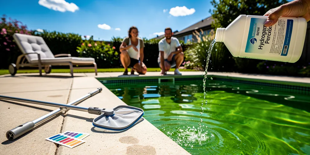 peroxyde d'hydrogène piscine eau verte