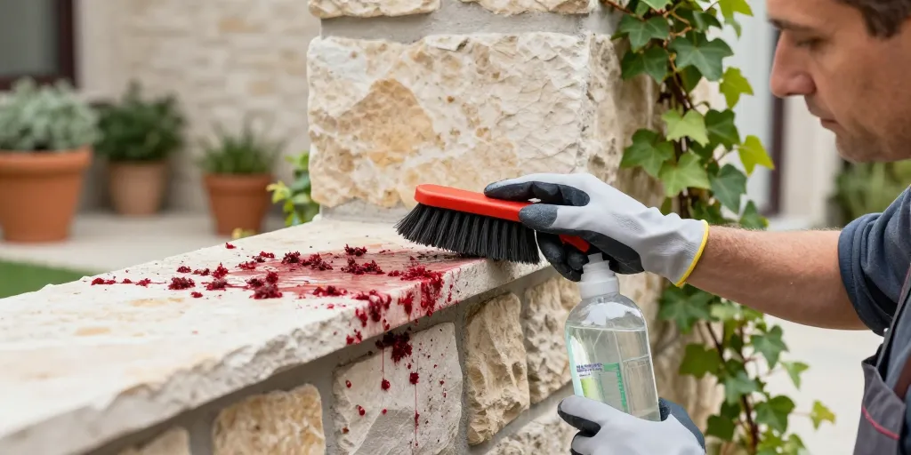 comment enlever les algues rouges sur un mur naturellement