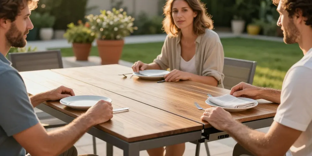 table de jardin extensible