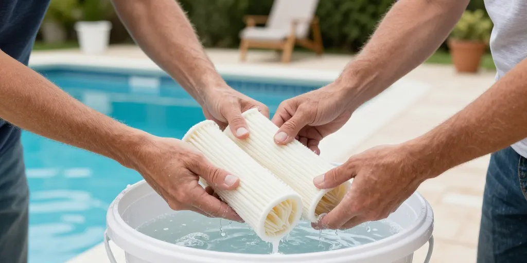 nettoyer filtre cartouche piscine bicarbonate