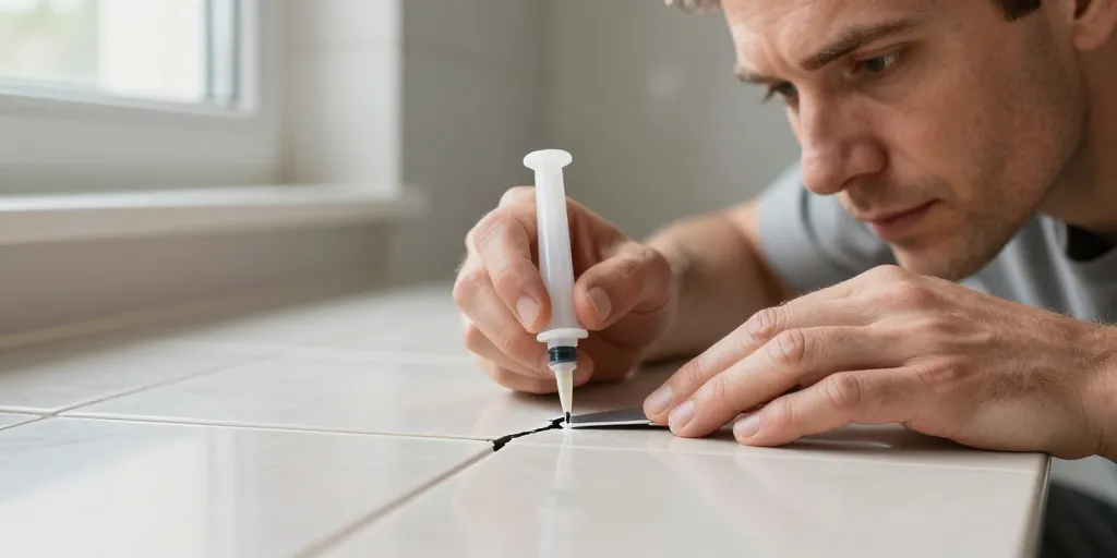 réparer micro fissure carrelage