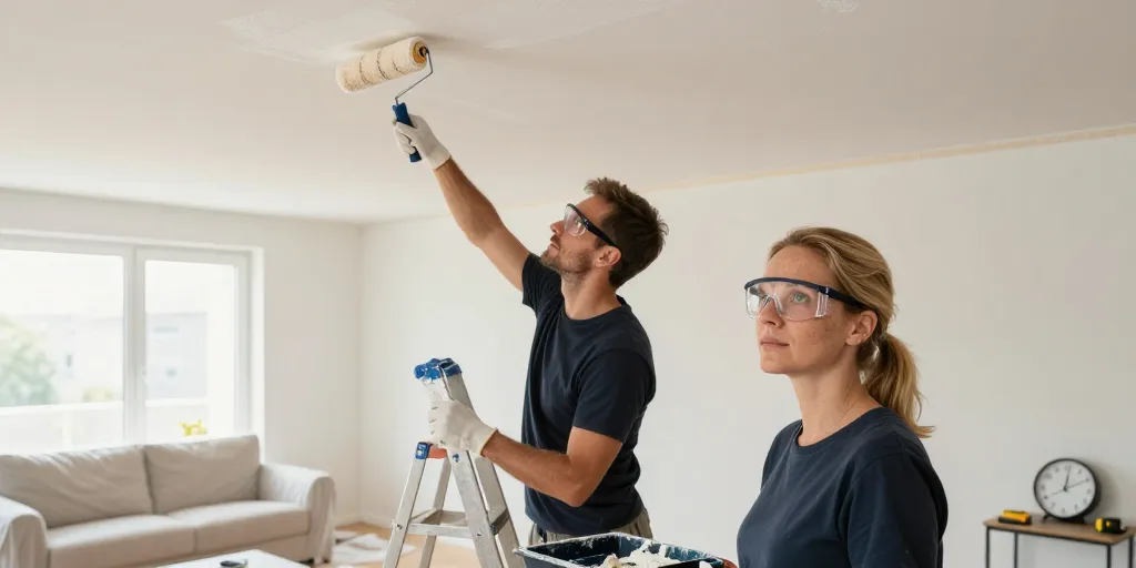 combien de temps pour peindre un plafond de 10m2