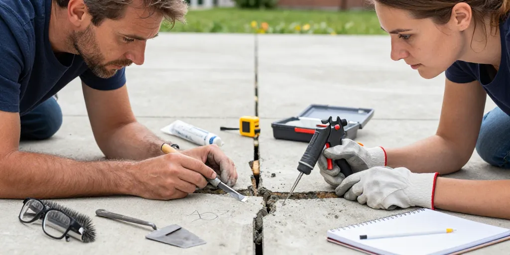 fissure sur terrasse beton