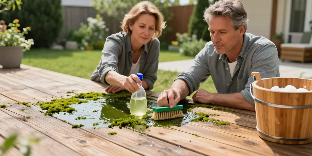 Enlever le vert sur terrasse bois : les astuces naturelles et efficaces