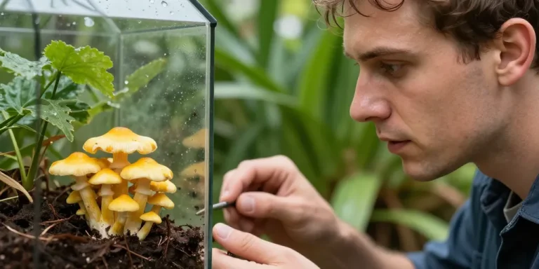 champignons dans terrarium