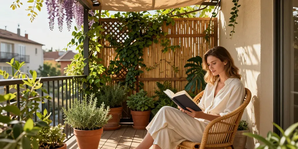 Balcon et terrasse : les solutions naturelles pour se protéger du soleil et des regards