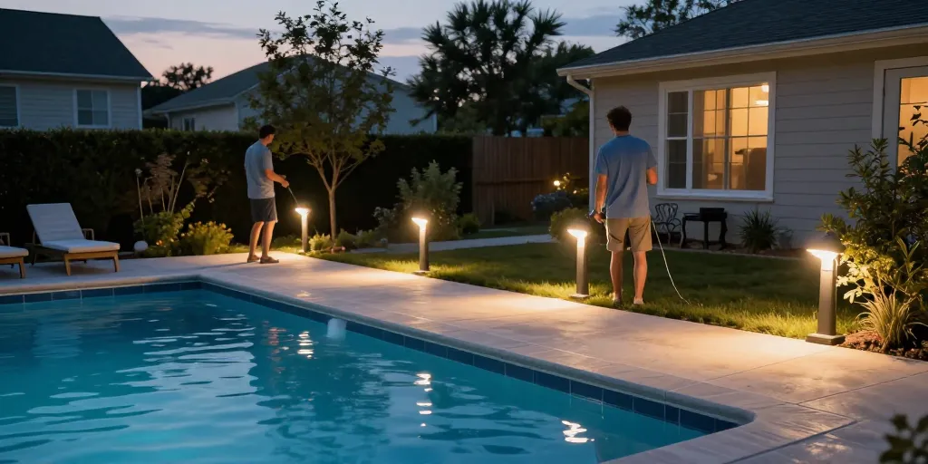 Comment éclairer les abords d’une piscine pour en profiter le soir